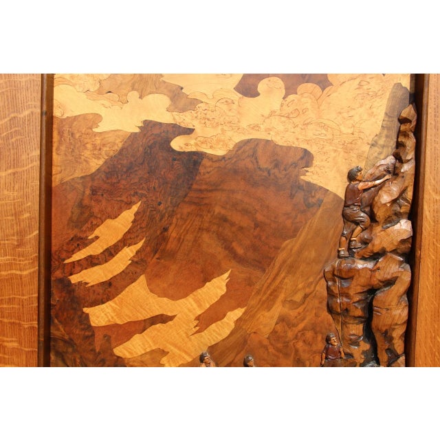 Mid-Century Modern Large Marquetry the Rope from Louis Thiam, 1950s For Sale - Image 3 of 9