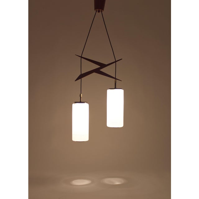 Mid-Century Modern Height-Adjustable Pendant Light, Italy, 1960s For Sale - Image 3 of 11