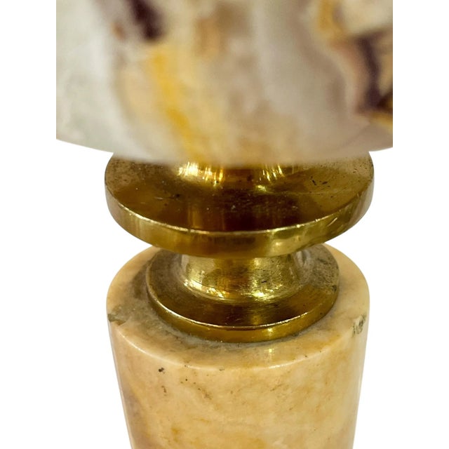 Vintage French Marble & Brass Table Lamp in the Style of Gio Ponti, 1960s For Sale - Image 15 of 18