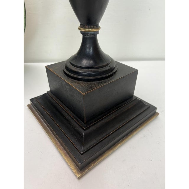 Turned Dark Oak Baluster Shaped Table Lamp, 1950s For Sale - Image 10 of 18