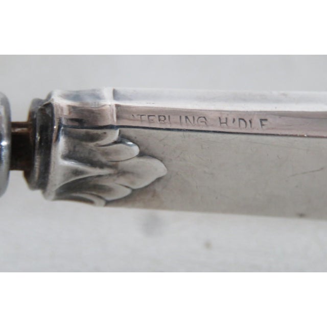 Silver Mid 20th Century Pie Cake Server Stainless Steel Blade Sterling Silver Handle D Monogram For Sale - Image 8 of 8