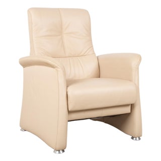 Model 6001 Leather Armchair in Cream from Himolla For Sale