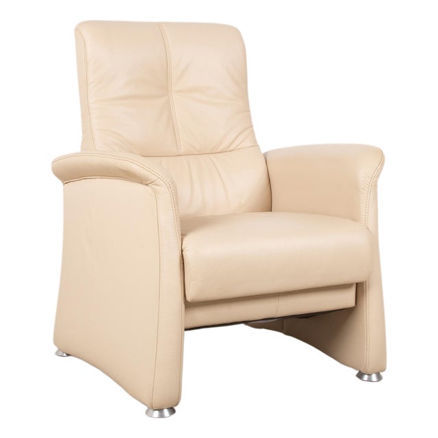 Model 6001 Leather Armchair in Cream from Himolla For Sale