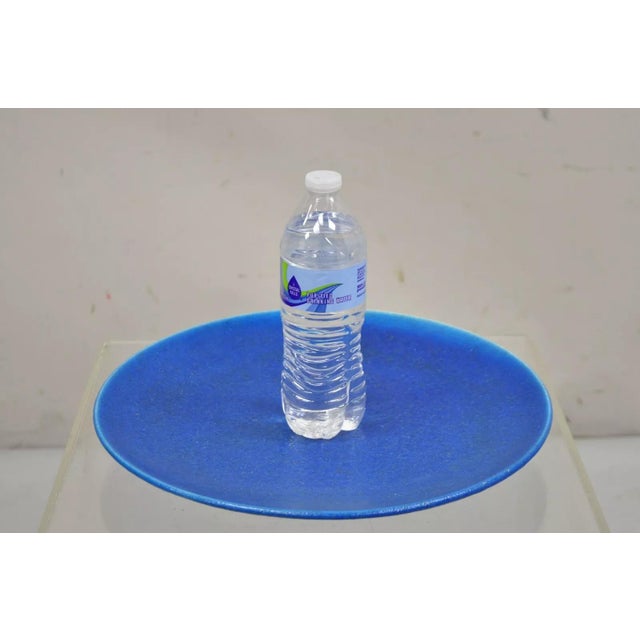 Early 20th Century Edmond Lachenal French Art Nouveau Turquoise Blue Glazed Pottery Charger Plate For Sale - Image 10 of 11