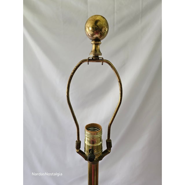 Large Amber Hand Blown Amber Glass and Brass 1970s Vintage Ef & Ef Industries Table Lamp For Sale - Image 9 of 12