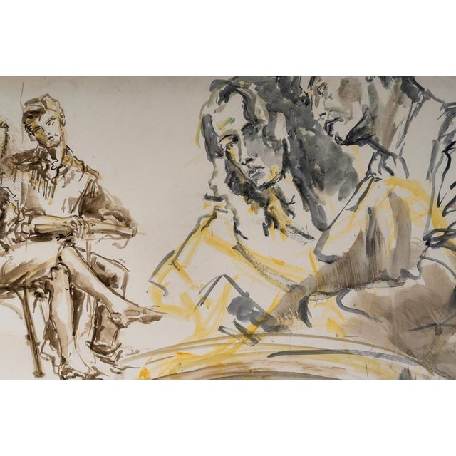 2000 - 2009 Unknown, Depicting a Couple, 20th Century, Watercolour on Paper For Sale - Image 5 of 7