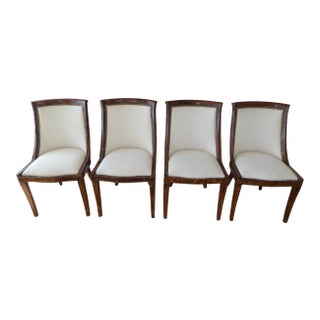 Regency Style Tortoise Shell Veneered Chairs - a Set of 4 For Sale