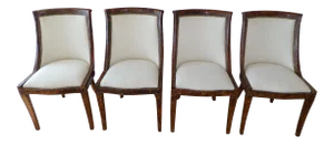 Regency Style Tortoise Shell Veneered Chairs - a Set of 4