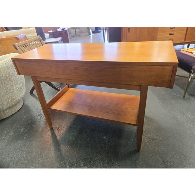 Mid-Century Modern Kofod Larsen Style Wood Console by Ethan Allen For Sale - Image 3 of 8