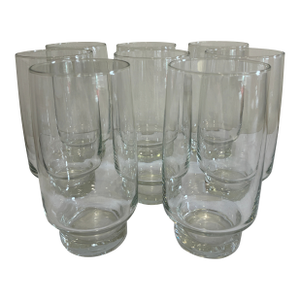 Vintage Arcoroc France Tivoli 13 Oz Clear Glass Tumblers - Set of 8
