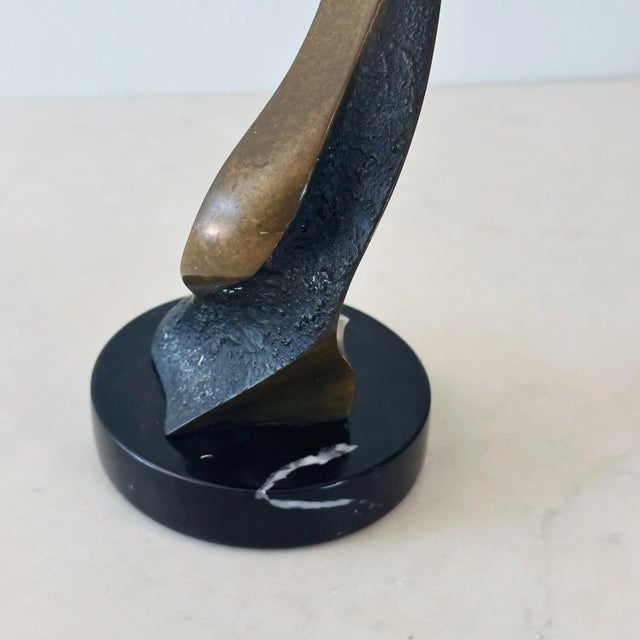 Bronze Mid-Century Modern Tom Bennett Signed Bronze Marble Table Sculpture 1970s 24/100 For Sale - Image 8 of 11