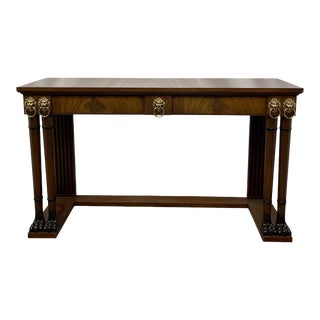 Vintage Baker Furniture Palladian Collection Neoclassical Empire Style Solid Cherry Console Table For Sale