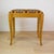 Vintage French stool made of beech wood, restored and preserving its original gobelin fabric upholstery with geometric...