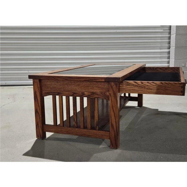 Brown 1990s Trend Manor 1008 Curio Table Mission Style Solid Oak Wood For Sale - Image 8 of 12