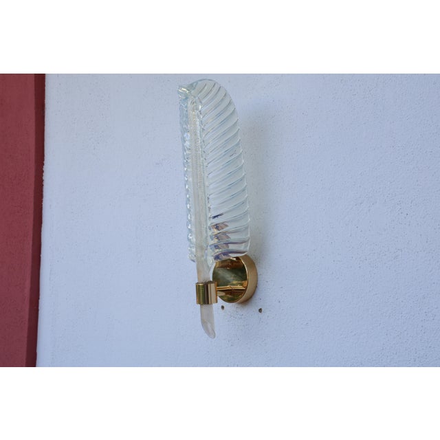 1970s Rare Set of 2 Luxury Barovier E Toso Leaf Wall Light For Sale - Image 13 of 15