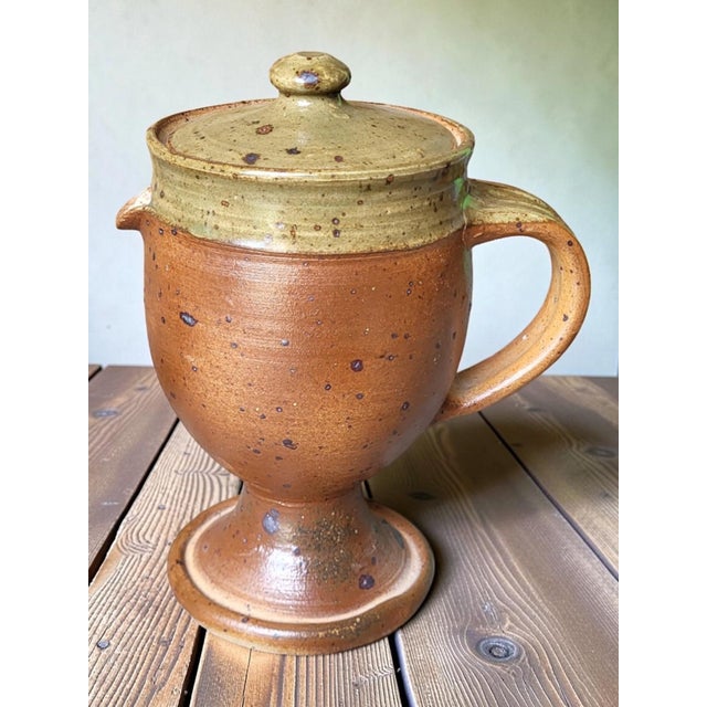 Pierre Digan stoneware teapot/coffee pot. In good condition Teapot height: 20 cm. Teapot diameter: 11.4 cm. This piece has...