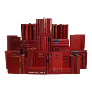 Decorative Books - Vintage Orchard Book Wall - Set of 100 Red Books
