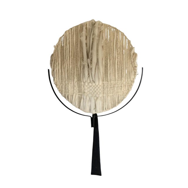 Large Wall Sconce with Raw Wool Shade, 1950s For Sale - Image 9 of 9