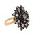 Late 19th Century Victorian 2.60 Carat Diamond 18k Yellow Gold Silver Flower Ring, Size 6.25 For Sale - Image 4 of 7