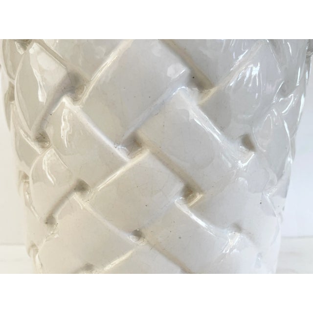 Faux Woven Basket Ceramic Cachepot For Sale In Los Angeles - Image 6 of 10
