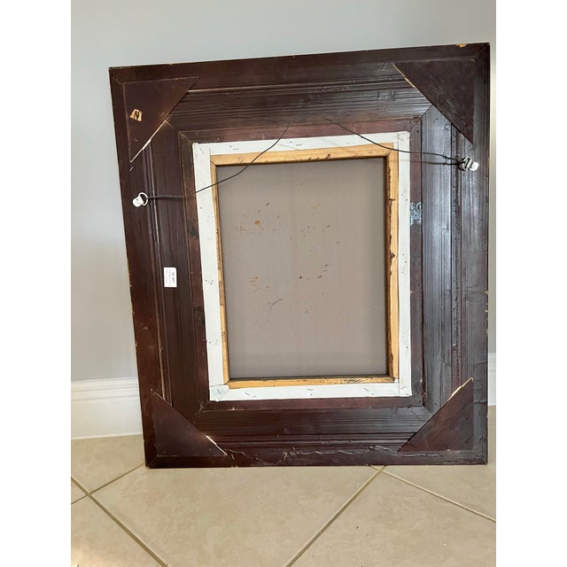 Mid Century Floral Oil Painting in Gold Ornate Frame For Sale - Image 9 of 9