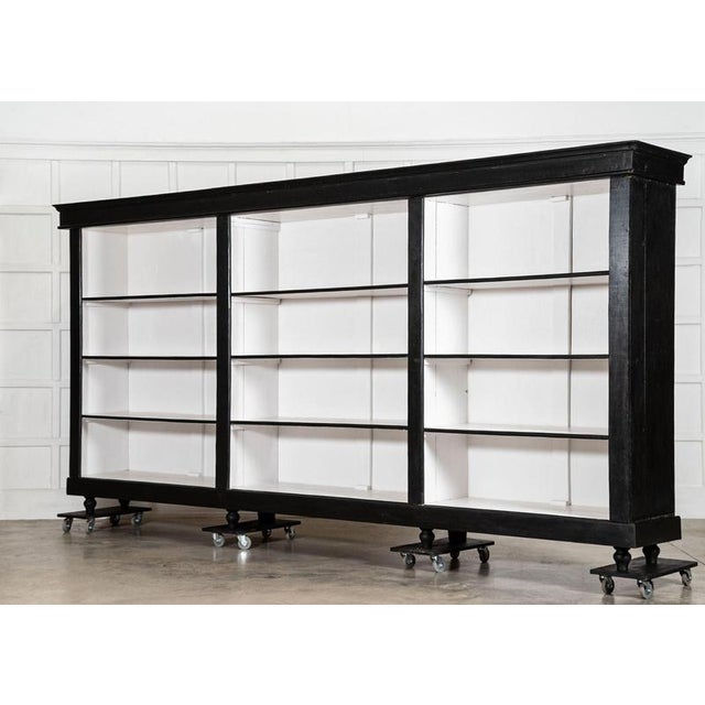 Antique French Ebonised Pine Bookcase, 1900 For Sale - Image 4 of 14