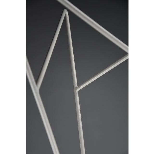 Postmodern Sculptural White Lacquered Steel Coat Stand with Turned Wooden Beads, 1988 For Sale - Image 6 of 16