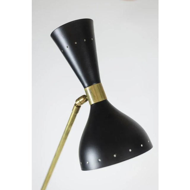 1960s Floor Lamp in Perforated Sheet Metal and Gilded Brass, 1960s For Sale - Image 5 of 8