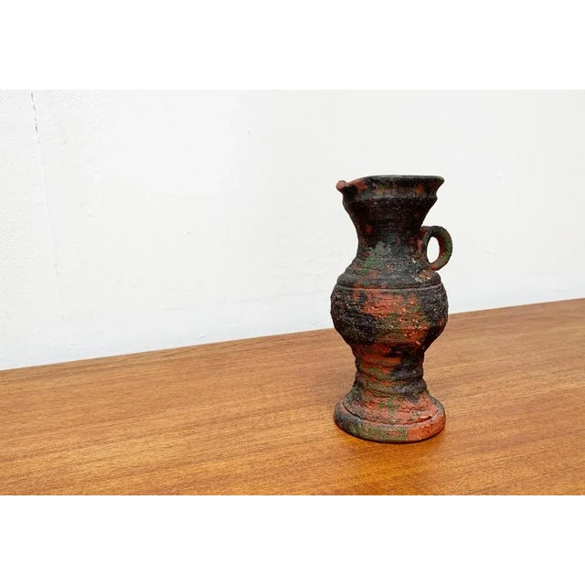 Ceramic Mid-Century German Brutalist Carafe Vase in the style of Gerhard Liebenthron, 1960s For Sale - Image 7 of 13