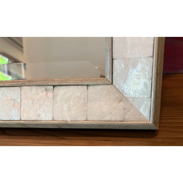 1990s Handcrafted Mother of Pearl Shell Mirror For Sale - Image 14 of 14
