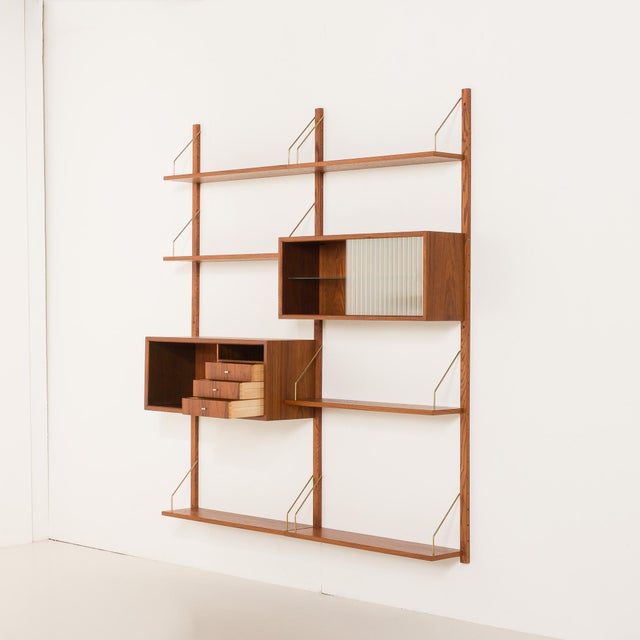 Mid-Century Modern Danish Two-Bay Wall Unit in the style of Poul Cadovius, 1960s For Sale - Image 4 of 18
