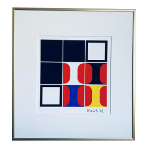 1970s Framed Modernist Heinz Kreutz Color Field Silkscreen Print, Signed by the Artist.