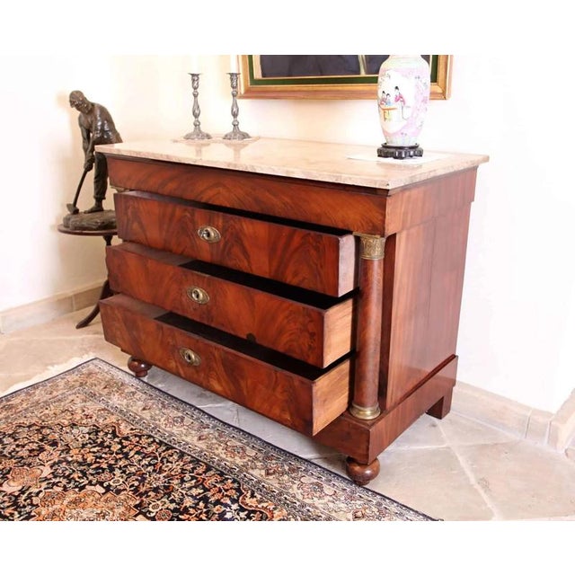 2000 - 2009 Classicist Chest of Drawers with Marble Top For Sale - Image 5 of 7