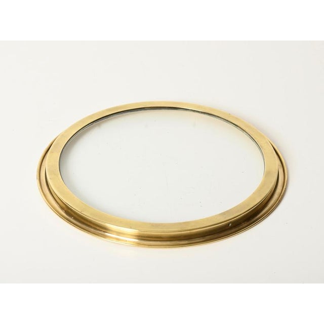 Brass and Crystal Round Serving Tray by Bellotto, Italy, 1970s For Sale - Image 10 of 11