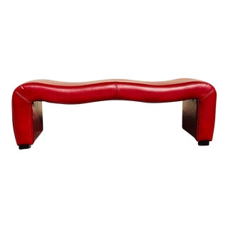 1980s Vintage Red Squiggly Bench For Sale