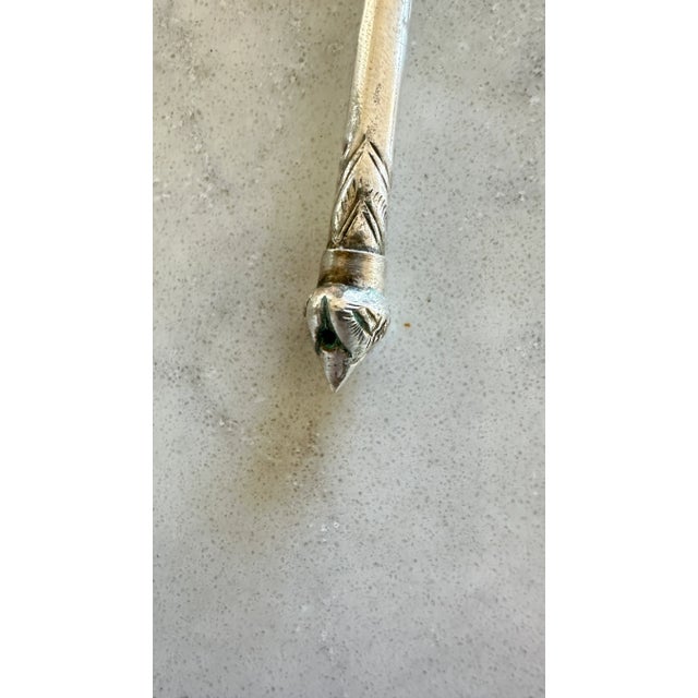 Set of 4 Silver 4 1/2" Spoon from Cambodia. The spoons are beautifully hand etched and have a Lotus top. Perfect for...