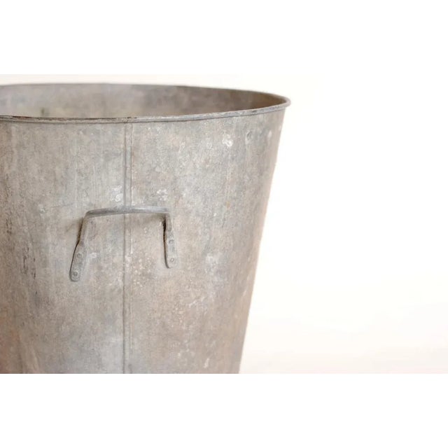 Large Antique Rustic Zinc Bucket, 1890s For Sale - Image 9 of 10
