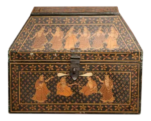 19th Century French Painted Wood Decorative Box