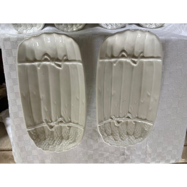 Figurative 1960s Ceramic Asparagus Plates - Set of 6 For Sale - Image 3 of 10