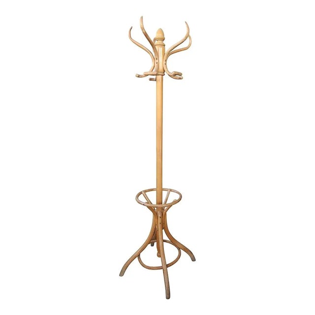 Beech Coat Hanger with Umbrella Stand, 1980s For Sale - Image 3 of 6