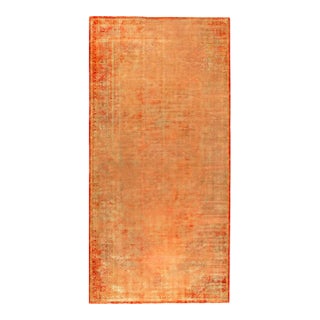 Large Gallery Size Worn Antique Turkish Oushak Rug no. 10969 For Sale