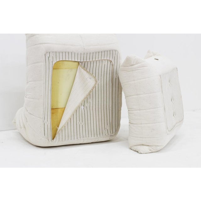 Set of Vintage Togo Chair with Ottoman by Michel Ducaroy for Ligne Roset, 1980s For Sale - Image 11 of 14