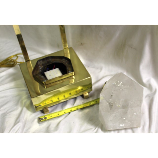Mid-Century Modern Mid-Century/Modern Rock Crystal Lamp Hi-polished Brass . LED base For Sale - Image 3 of 18