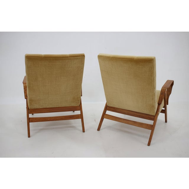 Mid-Century Modern Mid-Century Armchairs in Wood and Fabric from František Jirák, Czechoslovakia, 1970s, Set of 2 For Sale - Image 3 of 8