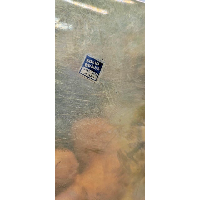 Brass Vintage Solid Brass Rounded Rectangular Planter For Sale - Image 8 of 10