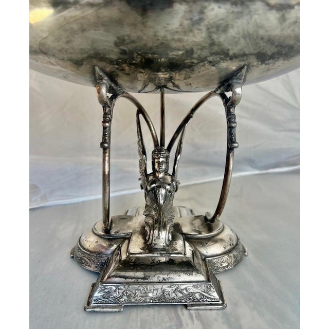 Victorian Early 20th Century Ornate Wilcox Silver Plate Serving Dish, Late Victorian, Angels, Usa For Sale - Image 3 of 15