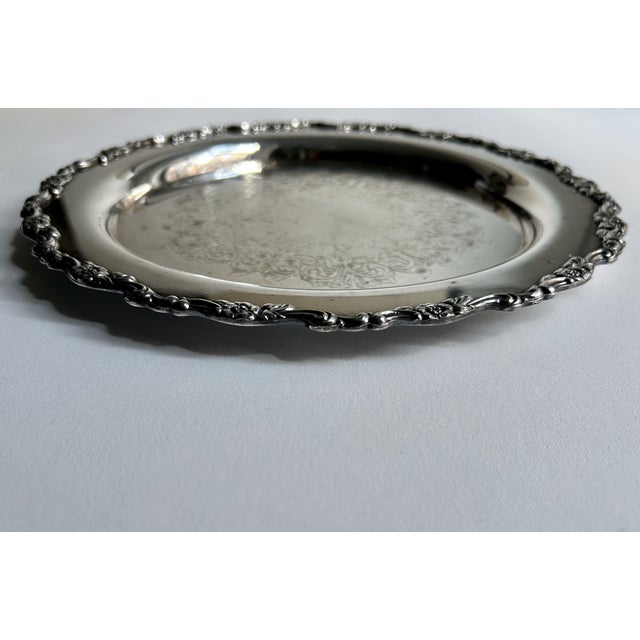 Metal Vintage Wm. A. Rogers for Oneida "Royal Provincial" Silver Plate Tray For Sale - Image 7 of 13