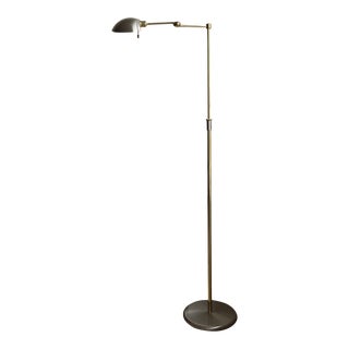 Vintage Mid-Century Modern Holtkoetter Leuchten Brass Swing Arm Floor Lamp For Sale