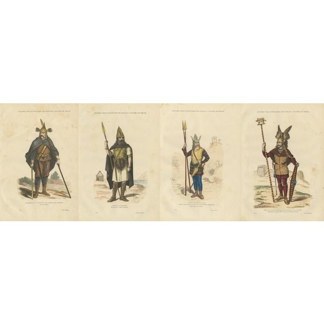 Gaulish Warriors and Chiefs, 1860, Paper, Set of 4 For Sale - Image 9 of 10