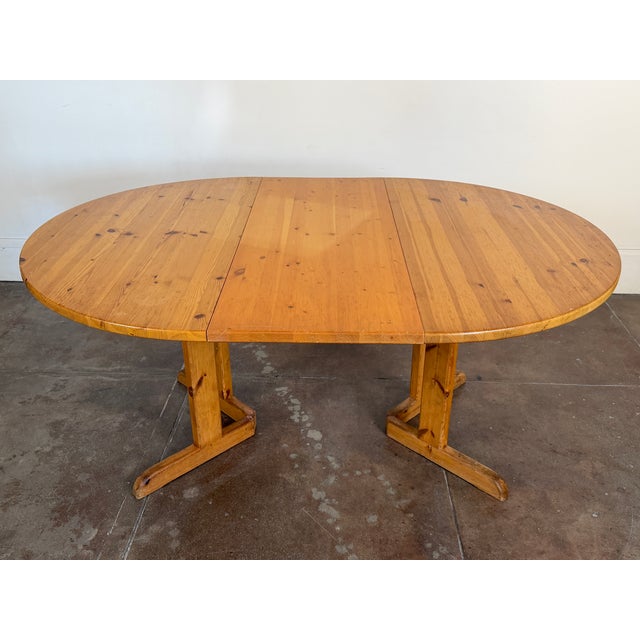 Vintage 1970's Solid Pine Scandinavian Dining Table For Sale - Image 15 of 18
